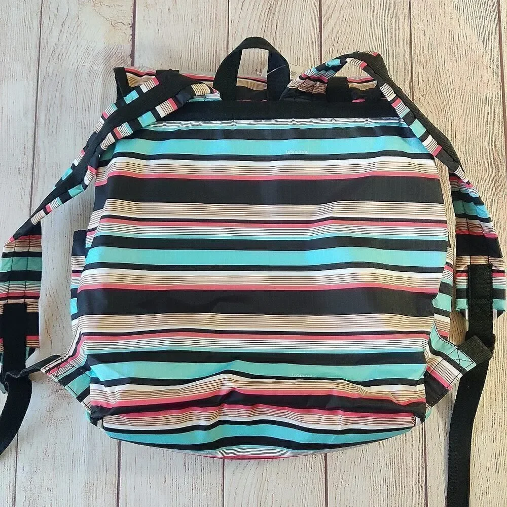 LeSportsac Tennis Stripe Journey Backpack Large NWT
